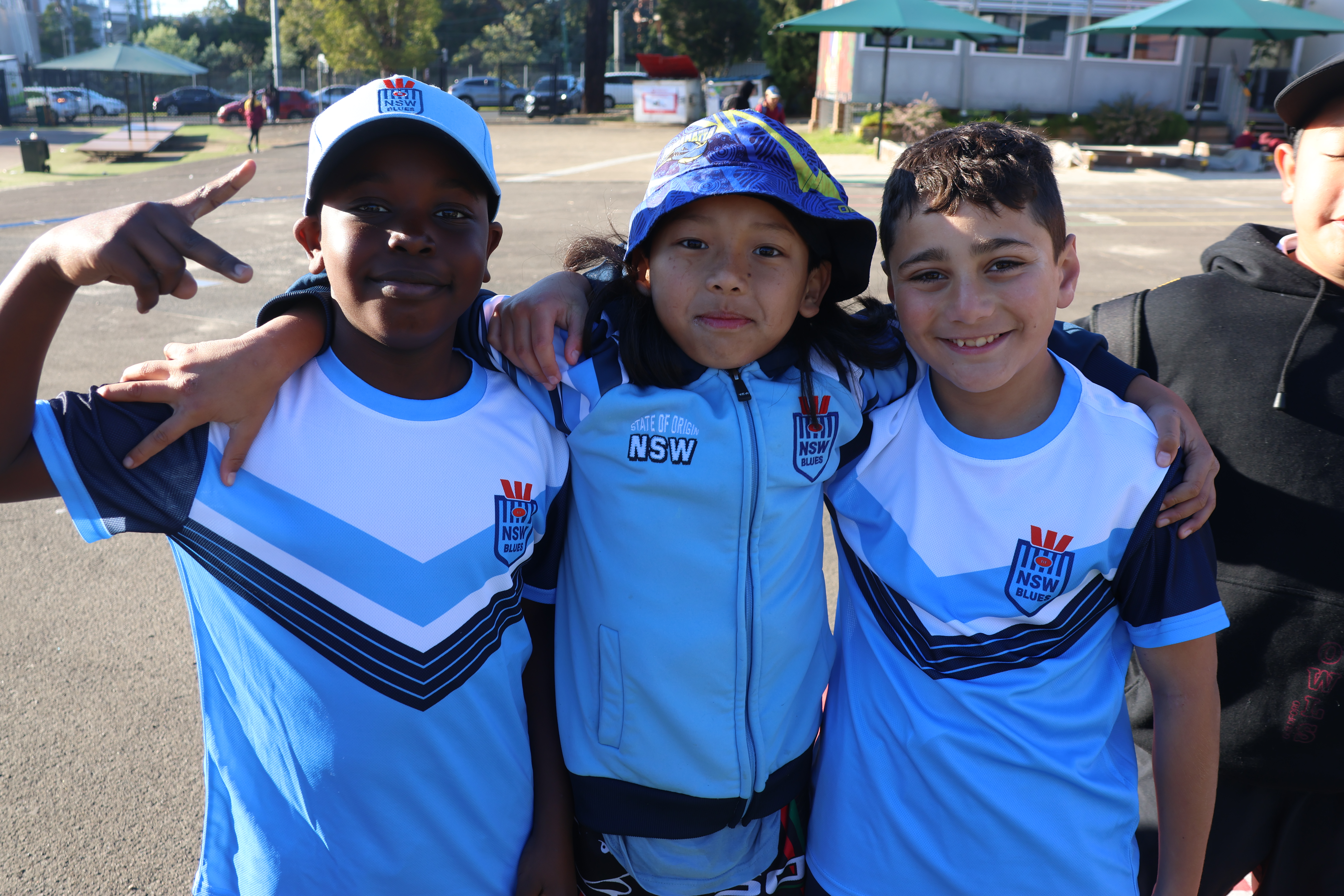 students participating in jersey day